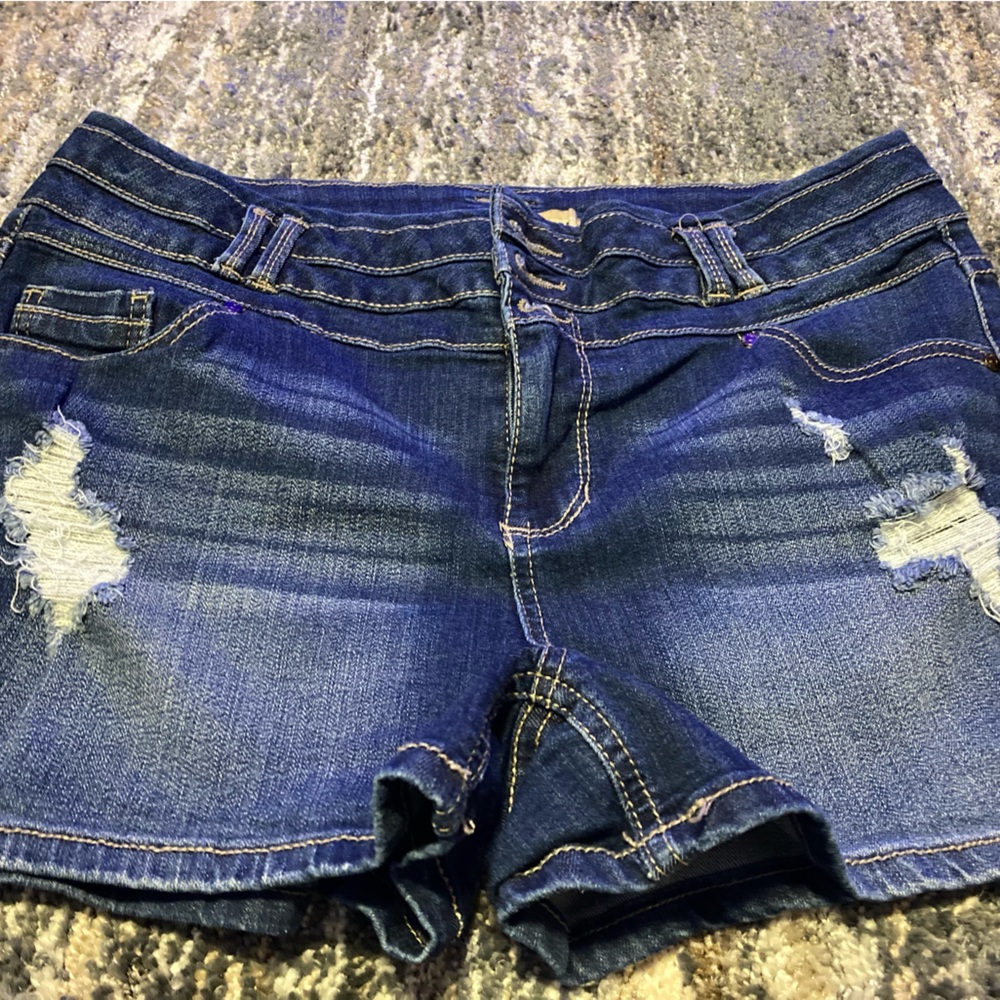 Gently worn, Jean shorts, distressed, size 13/14